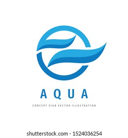 Water waves logo design. Aqua concept sign. Vector illustration. 