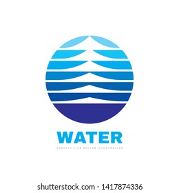 Water waves logo design. Network connection icon. Electronic technology sign. 
