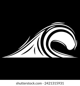 water waves logo design vector file