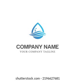 Water waves logo template blue water logo
