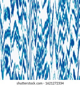 water waves messy . Blue seamless pattern with hand drawn waves. Repeating texture with wavy brush strokes.
