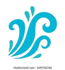agua ondas océano estilo plano icono ilustración vectorial