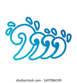 agua ondas océano estilo degradado icono ilustración vectorial