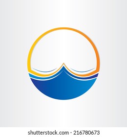 water waves ocean symbol design element emblem