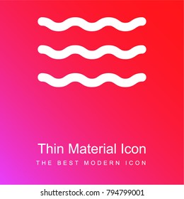 Water Waves red and pink gradient material white icon minimal design