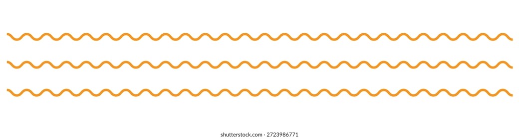 Olas de agua. Conjunto de líneas onduladas en zigzag. Fondo de línea delgada ondulada. Vector en zigzag y subrayado Horizontal ondulado. Ilustración vectorial