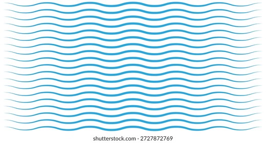 Olas de agua. Conjunto de líneas onduladas en zigzag. Fondo de línea delgada ondulada. Vector en zigzag y subrayado Horizontal ondulado. Ilustración vectorial
