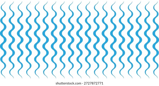 Olas de agua. Conjunto de líneas onduladas en zigzag. Fondo de línea delgada ondulada. Vector en zigzag y subrayado Horizontal ondulado. Ilustración vectorial