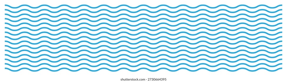 Olas de agua. Conjunto de líneas onduladas en zigzag. Vector en zigzag y subrayado Horizontal ondulado. Ilustración vectorial sobre fondo blanco. Lindo y moderno vivero. Ilustración vectorial.