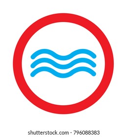 Water waves sign icon. Flood symbol. Download arrow, handshake, tick and heart. Flat circle buttons. Vector