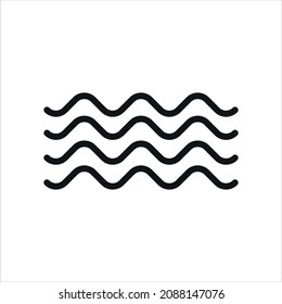 Water waves simple line vector icon.