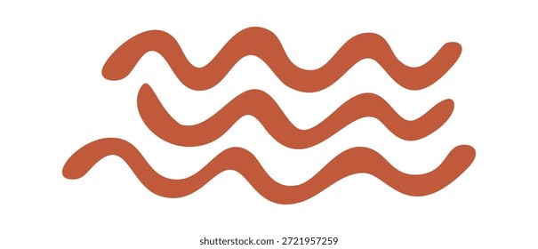 Organização de linhas simples de ondas de água