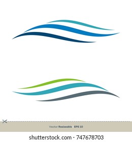 Water Waves Swoosh Vector Logo Template Illustration Design. Vector EPS 10.