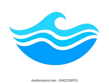 Wasser Wellen Symbol, Welle Wasser Ripple Flow für Grafik, Wasser Splash Form