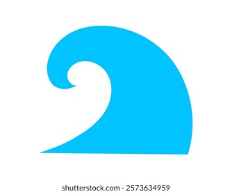 water waves symbol, wave water ripple flow for graphic, water splash shape