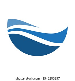 water waves, vector logo icon