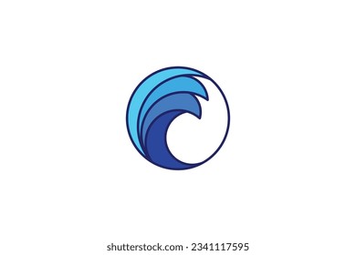 diseño del logotipo de la plantilla de vectores de ondas de agua
