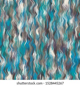 Water waves vertical curving lines seamless repeat vector pattern swatch.  Nautical, marine, ripply ocean.  Cascading fluid aqua.