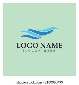plantilla de logotipo de diseño de la ilustración de la onda de agua, de la onda de la playa