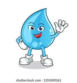 water waving mascot vector cartoon illustration
