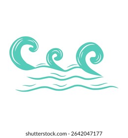 Water waving roll vector illustration design for symbol, summer vibes and vocation.