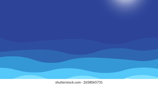 Forma ondulada del chapoteo del agua, olas del mar, ondulación del agua del paisaje para el fondo, superficie del agua, modelo gráfico del océano. ilustración EPS 10.