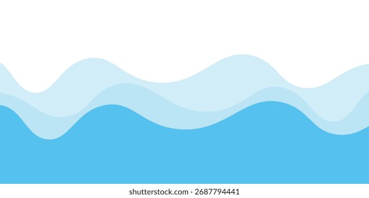 Forma ondulada del chapoteo del agua, olas del mar, ondulación del agua del paisaje para el fondo, superficie del agua, modelo gráfico del océano 