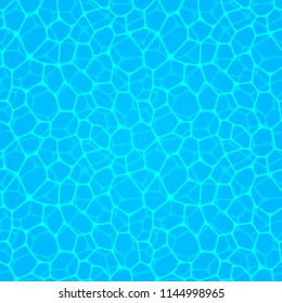 Water wavy surface repeated texture. Swimming pool seamless pattern. watery rippled background. sea, ocean aquatic center, wallpaper for summer, travel, vacation designs. Abstract vector backdrop.