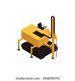 Water Well Drilling Machine Isometric Icon 3d Vector Illustration