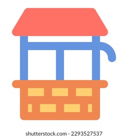 Water well in flat icon