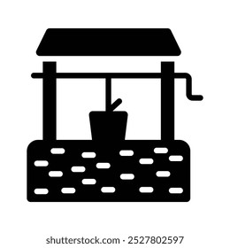 A water well icon depicting a traditional source of groundwater for drinking.
