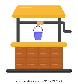 Vector plano de diseño de icono de pozos de agua 

