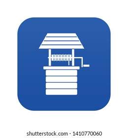 Water well icon digital blue for any design isolated on white vector illustration