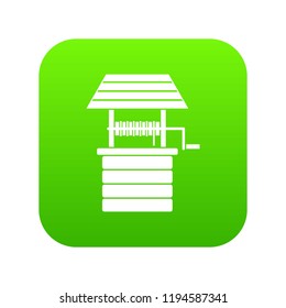 Water well icon digital green for any design isolated on white vector illustration