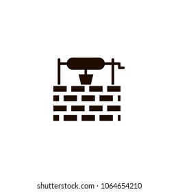 Water well icon. flat design
