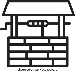 Imagen vectorial de icono de Water Well. También se puede usar en Village. Adecuado para aplicaciones móviles, aplicaciones web y medios impresos.