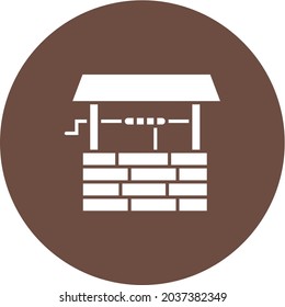 Imagen vectorial de icono de Water Well. También se puede usar en Village. Adecuado para aplicaciones móviles, aplicaciones web y medios impresos.