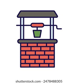 water well icon with white background vector stock illustration