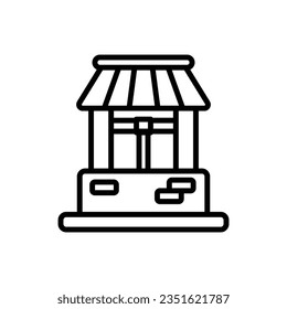 Ilustración vectorial del icono de contorno de pozo de agua
