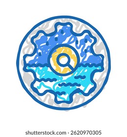 teste de poço de água hidrogeólogo ícone doodle esboço vetor. sinal de hidrogeólogo teste de poço de água. ilustração de símbolo isolado