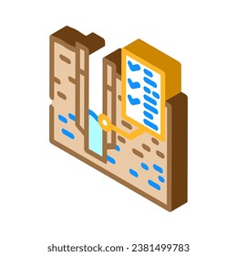 water well testing hydrogeologist isometric icon vector. water well testing hydrogeologist sign. isolated symbol illustration