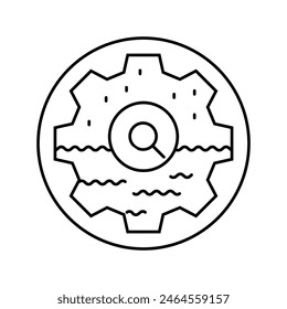 water well testing hydrogeologist line icon vector. water well testing hydrogeologist sign. isolated contour symbol black illustration
