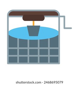 Water Well Vector Flat Icon Design
