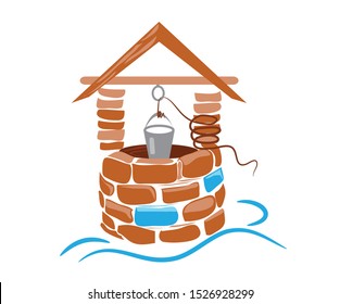 Water well Vector Illustration ready to use with white background. The oldest and most common kind of well is a water well, to access groundwater in underground aquifers.