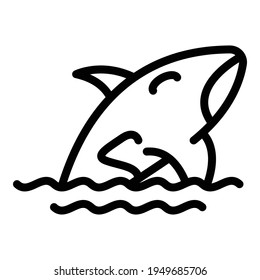 Water whale killer icon. Outline water whale killer vector icon for web design isolated on white background