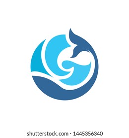 water and a whale logo template