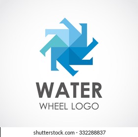 Water Wheel Of Blue Circle Abstract Vector And Logo Design Or Template Round Business Icon Of Company Identity Symbol Concept