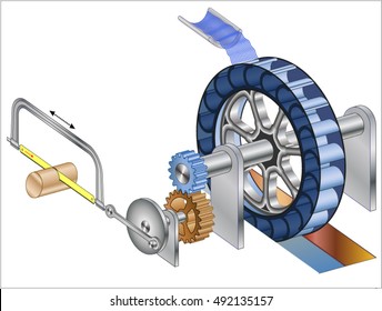 Water wheel with Crankshaft (mechanical conversion of motion)