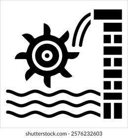 Water Wheel Icon Element For Design