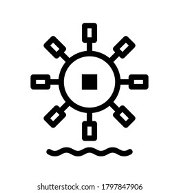 Water Wheel icon or logo isolated sign symbol vector illustration - high quality black style vector icons
